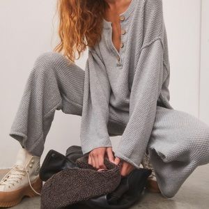 Free People Hailee Sweater Set in Heather Gray